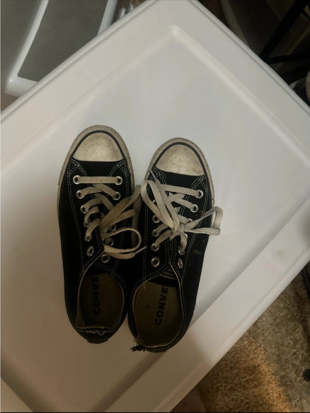 Converse Black and White Low Top Canvas Sneakers